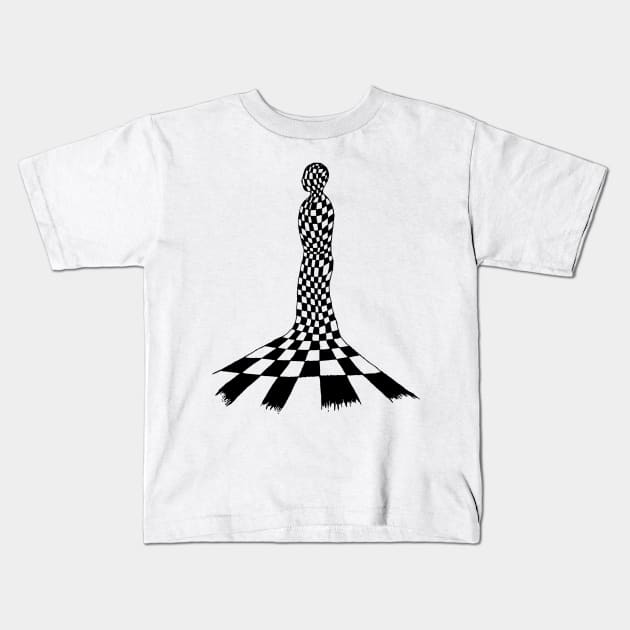 Checkered figure Kids T-Shirt by HanDraw